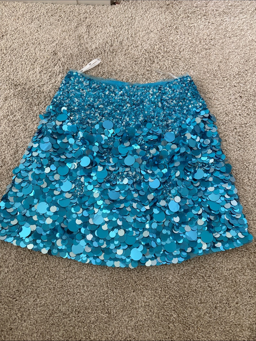 Aje Turquoise Sequin Circle Skirt